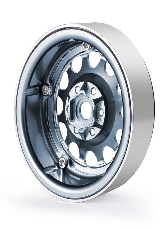 JGGZONE 4PCS 2.2" Beadlock Wheels Aluminum Negative Offset Beadlock Wheels Rims for SCX10 TRX4 VS4-10 Gen8 1/10 RC Crawler Car (Titanium) - Image 3